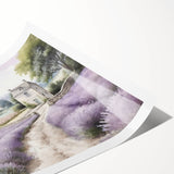 Beautiful landscape countryside wall art print showcasing vibrant green hills and a clear blue sky, rolled and packaged securely for easy display or gifting.