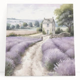 Stretched canvas wall art depicting a serene countryside landscape with rolling hills and a vibrant sunset, ideal for home decor and nature lovers.