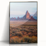Framed acrylic artwork showcasing serene desert dunes in soft silver tones, enhancing modern decor with a minimalist aesthetic and captivating landscape design.