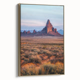 Framed canvas artwork depicting serene desert dunes in warm gold tones, showcasing elegant textures and a modern design, perfect for contemporary home decor.