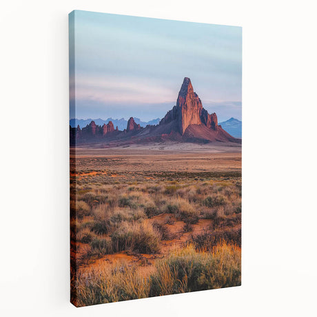 Stretched canvas artwork showcasing serene sand dunes landscape in warm earth tones, perfectly framed for wall display in modern decor. Ideal for nature lovers.