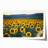 Vibrant rolled canvas print showcasing a picturesque landscape of rolling green fields under a bright blue sky, elegantly packaged in a protective cardboard tube. Ideal for nature and home decor enthusiasts.