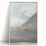 Framed acrylic landscape artwork showcasing a serene nature scene with vibrant colors, set in a sleek white frame, perfect for modern home decor.