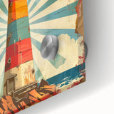 Close-up of a vibrant acrylic glass wall art piece depicting a serene lighthouse landscape, showcasing rich colors and intricate details ideal for coastal-themed decor.