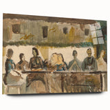 Modern Wall Art Print - Feast Scene in Earthy Tones - Unique Decor Piece
