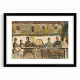 Modern Wall Art Print - Feast Scene in Earthy Tones - Unique Decor Piece