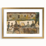 Modern Wall Art Print - Feast Scene in Earthy Tones - Unique Decor Piece