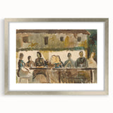 Modern Wall Art Print - Feast Scene in Earthy Tones - Unique Decor Piece