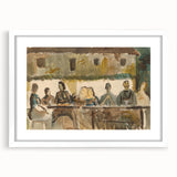 Modern Wall Art Print - Feast Scene in Earthy Tones - Unique Decor Piece
