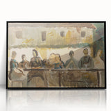 Modern Wall Art Print - Feast Scene in Earthy Tones - Unique Decor Piece