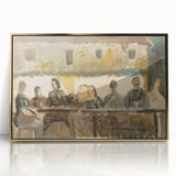 Modern Wall Art Print - Feast Scene in Earthy Tones - Unique Decor Piece