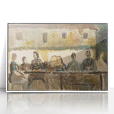 Modern Wall Art Print - Feast Scene in Earthy Tones - Unique Decor Piece