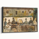 Modern Wall Art Print - Feast Scene in Earthy Tones - Unique Decor Piece