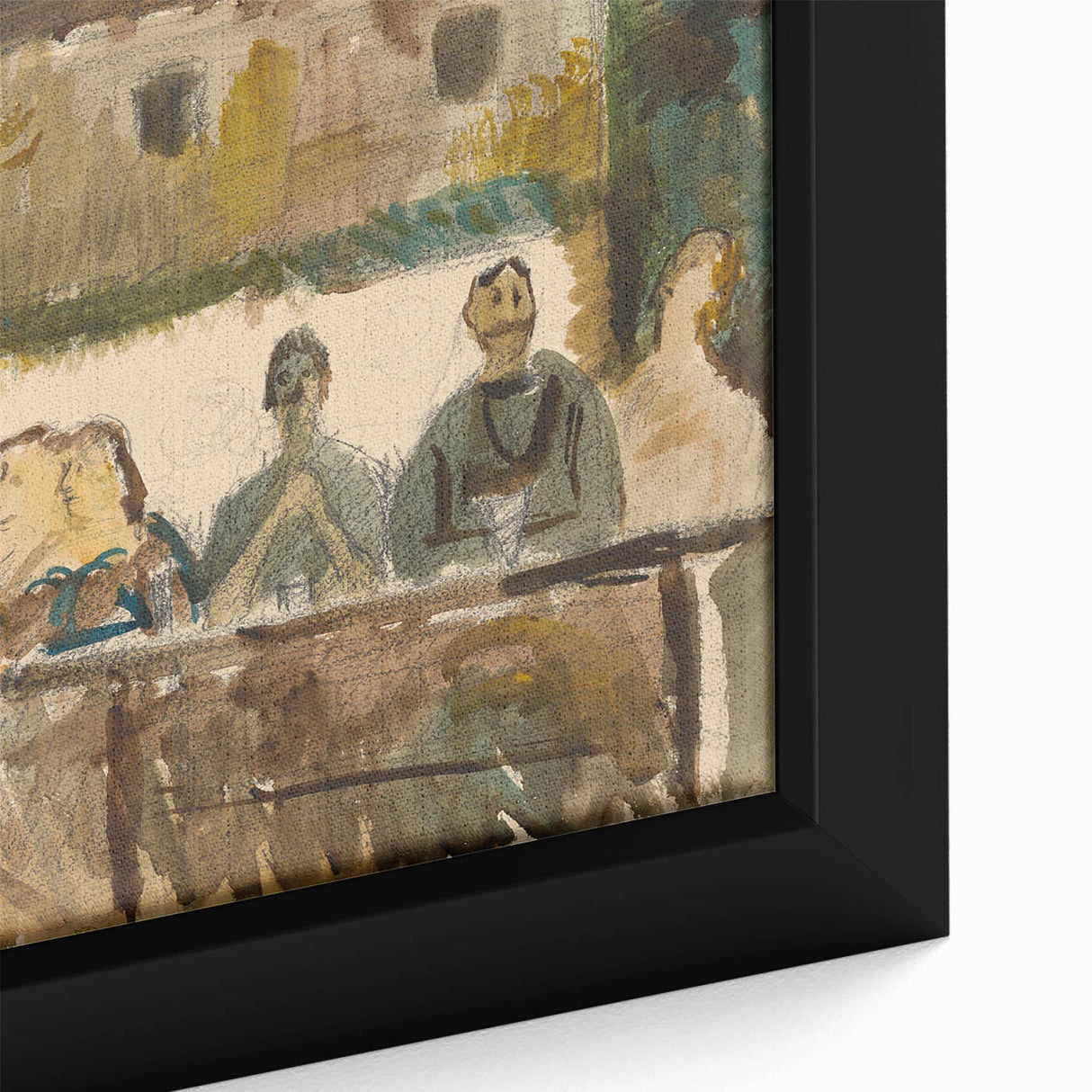 Modern Wall Art Print - Feast Scene in Earthy Tones - Unique Decor Piece