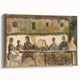 Modern Wall Art Print - Feast Scene in Earthy Tones - Unique Decor Piece