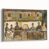 Modern Wall Art Print - Feast Scene in Earthy Tones - Unique Decor Piece