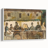 Modern Wall Art Print - Feast Scene in Earthy Tones - Unique Decor Piece