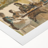 Modern Wall Art Print - Feast Scene in Earthy Tones - Unique Decor Piece