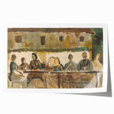 Modern Wall Art Print - Feast Scene in Earthy Tones - Unique Decor Piece