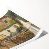 Modern Wall Art Print - Feast Scene in Earthy Tones - Unique Decor Piece