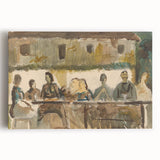 Modern Wall Art Print - Feast Scene in Earthy Tones - Unique Decor Piece
