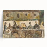 Modern Wall Art Print - Feast Scene in Earthy Tones - Unique Decor Piece