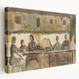 Modern Wall Art Print - Feast Scene in Earthy Tones - Unique Decor Piece