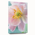 Large abstract floral design in vibrant colors on acrylic glass, ideal for bedroom or dining room decor.