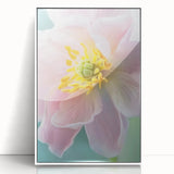Art deco poster of vibrant florals in acrylic, framed in white, ideal for modern nursery wall decor.