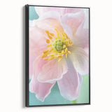 Black and white framed canvas depicting a close-up floral design, suitable for bedroom wall art.