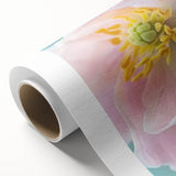 Art deco floral design in pastel shades on rolled canvas, suited for nursery wall art.