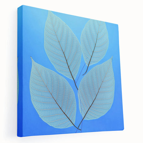 Close-up image of green leaves on a large stretched canvas, suitable for kitchen wall art.