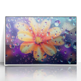 Art deco poster featuring close-up water imagery in muted blue and white tones, acrylic print framed in white.