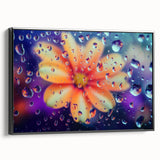 Black and white framed canvas of a close-up water landscape, ideal for bedroom wall art.