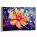 Framed canvas depicting a close-up water landscape in silver, ideal for adding a serene touch to any living space.