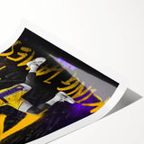 Fiery Passion Pop Art Wall Art – Bold Yellow, Purple, and Black Canvas