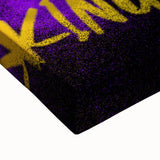 Fiery Passion Pop Art Wall Art – Bold Yellow, Purple, and Black Canvas