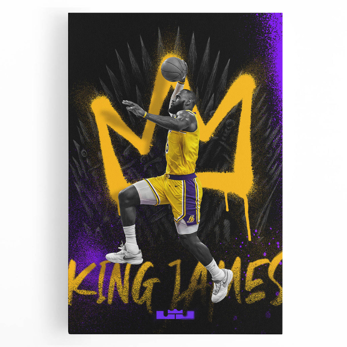 Fiery Passion Pop Art Wall Art – Bold Yellow, Purple, and Black Canvas