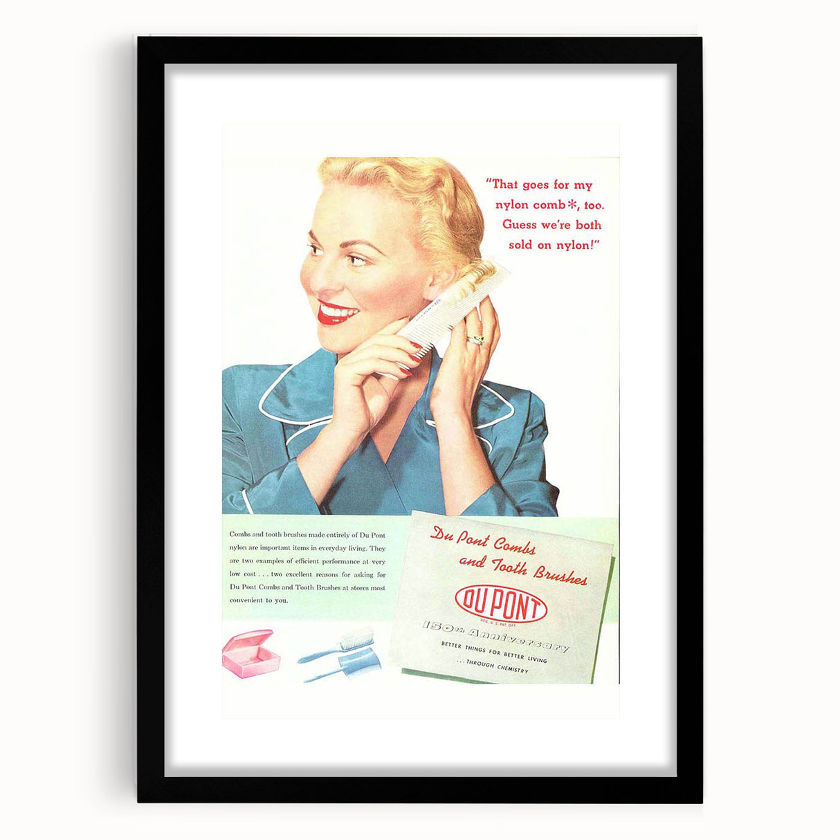 Retro DuPont Nylon Poster - Vintage Beauty Wall Art Print