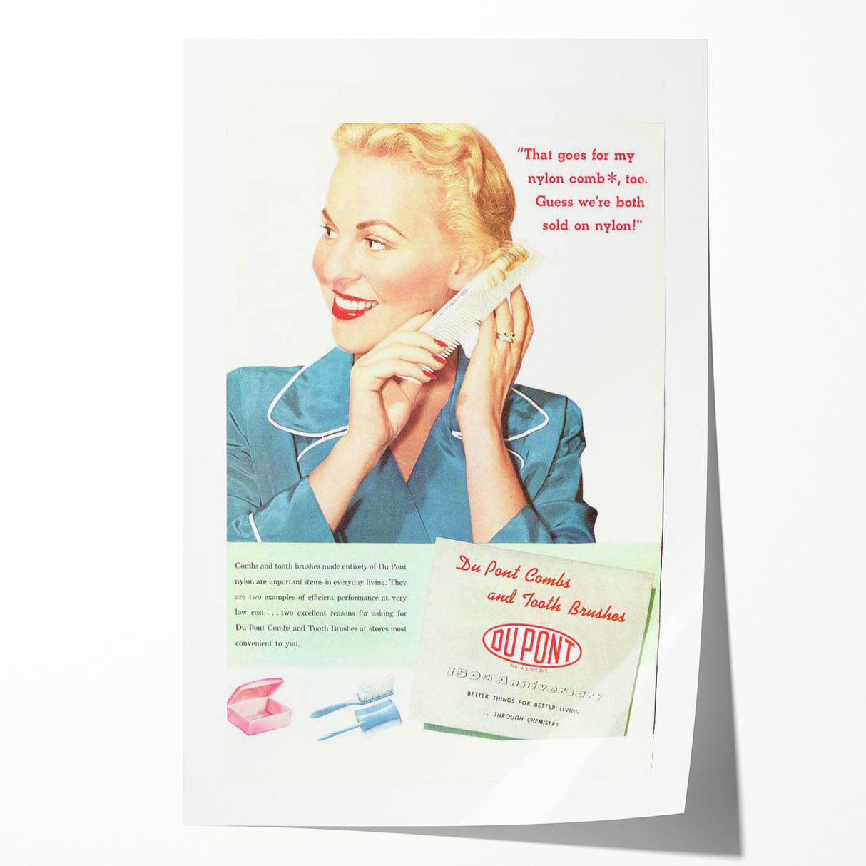Retro DuPont Nylon Poster - Vintage Beauty Wall Art Print