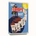 Retro Europe Travel Poster – Vintage Landmarks & Adventure Art