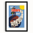 Retro Europe Travel Poster – Vintage Landmarks & Adventure Art
