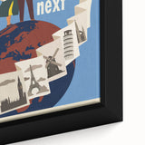 Retro Europe Travel Poster – Vintage Landmarks & Adventure Art