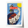 Retro Europe Travel Poster – Vintage Landmarks & Adventure Art