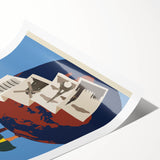 Retro Europe Travel Poster – Vintage Landmarks & Adventure Art