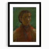 Realism Art Print - The Girl in the Red Dress, Expressive Canvas Portrait
