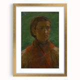 Realism Art Print - The Girl in the Red Dress, Expressive Canvas Portrait