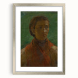 Realism Art Print - The Girl in the Red Dress, Expressive Canvas Portrait