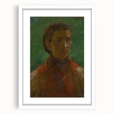 Realism Art Print - The Girl in the Red Dress, Expressive Canvas Portrait