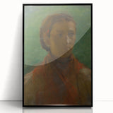 Realism Art Print - The Girl in the Red Dress, Expressive Canvas Portrait